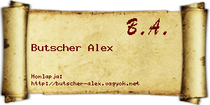 Butscher Alex névjegykártya